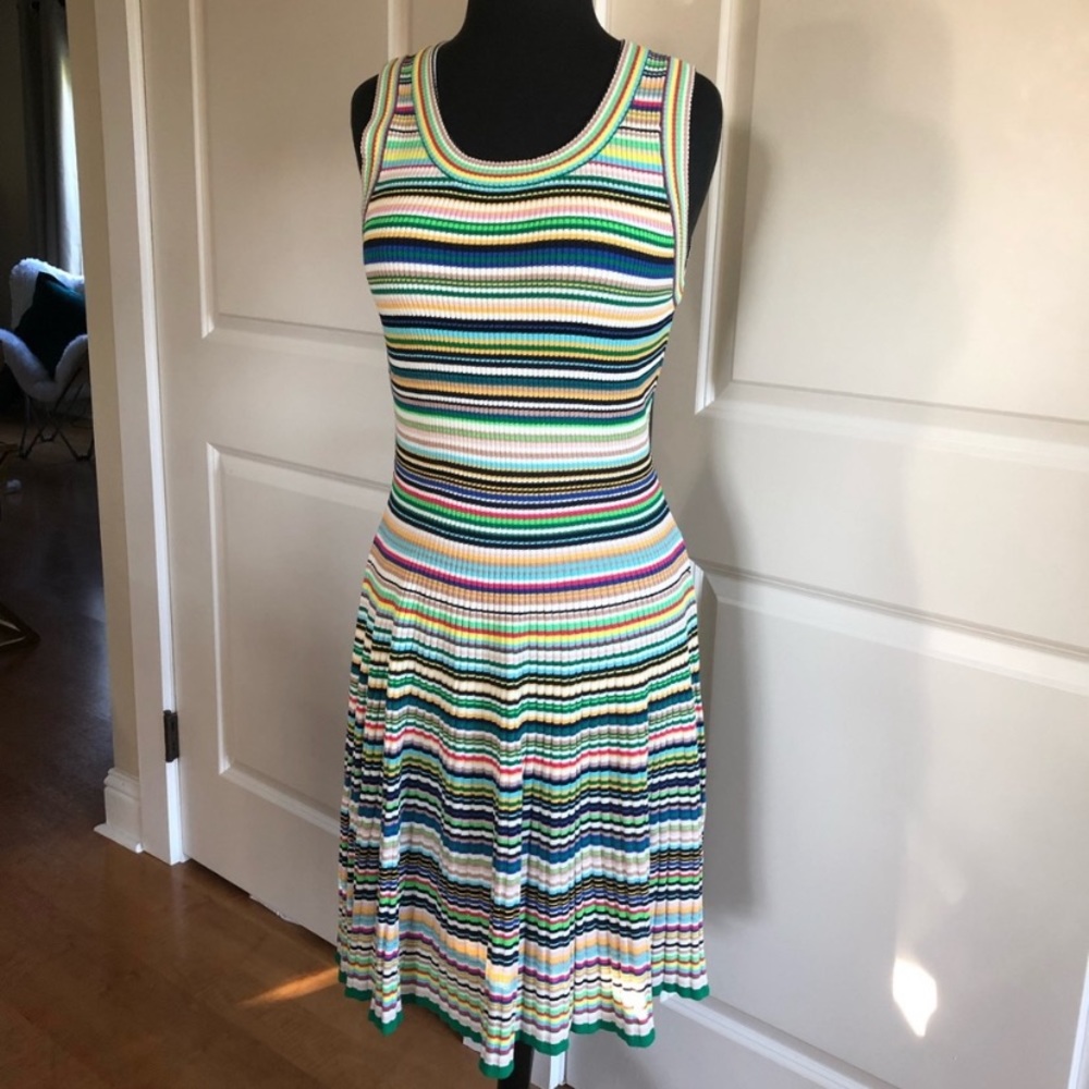 Milly Micro Striped Flare Dress